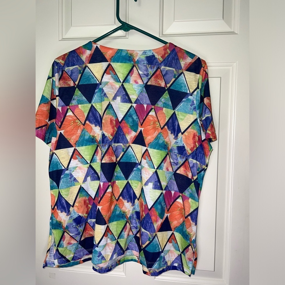 Alfred Dunner, short sleeve stud embellished tee, large - Picture 2 of 2